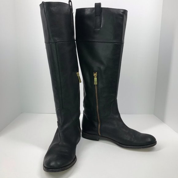 Coach Black & Gold Leather Knee High Martta Boot - Picture 5 of 15